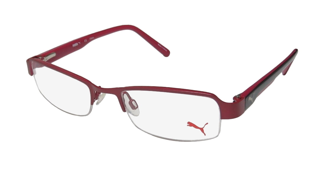 New Puma 15383 Womens/Ladies Designer Half,Rim Raspberry / Black Popular Style Stunning Womens Size Frame Demo Lenses 49,18,135 Spring Hinges